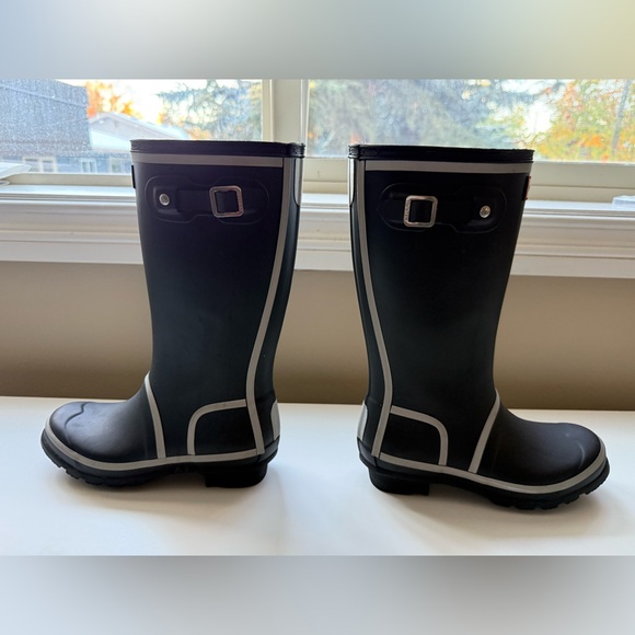 Hunter Kids Black Reflective Rain Boots Size 3 - Picture 11 of 11